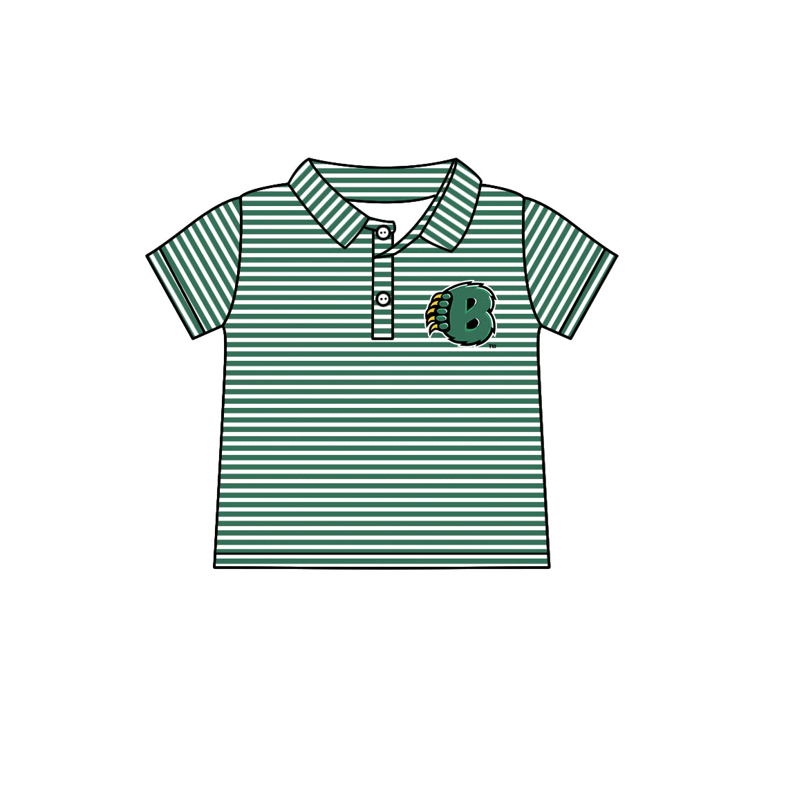 ( Moq 5 each style ) Baby Boy Girl Toddler Team Green Bows Sibling Shirt Dress Set 6.21