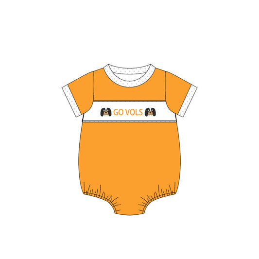 Baby Boy Short Sleeves Dogs Team Yellow Bubble Romper Moq 5