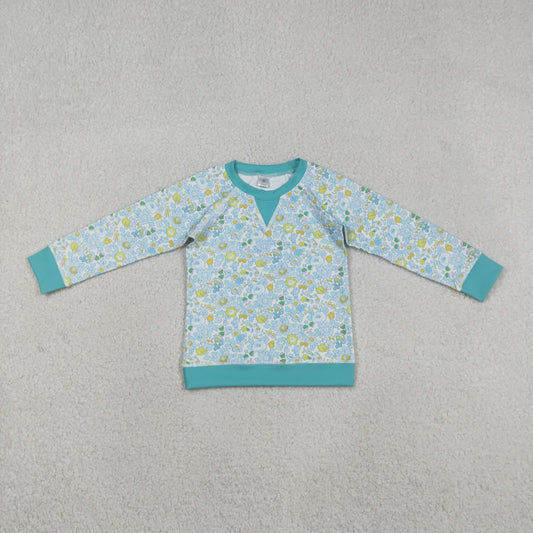 Baby Girls Kids Long Sleeves Flower Green Yoga Active Shirt Tops RTS