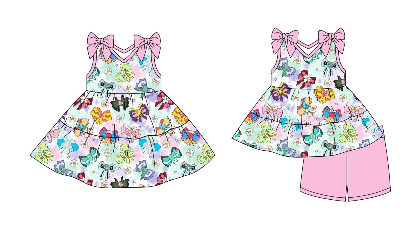 Baby Girl Straps Bows Princess Summer Sibling Dress Set ( Moq 5 Each Style ) 2.28