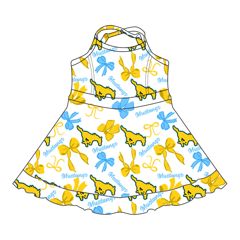( Moq 5 each style ) Baby Boy Girl Team Cheer Sibling Shirt Bows Dress Set 8.2