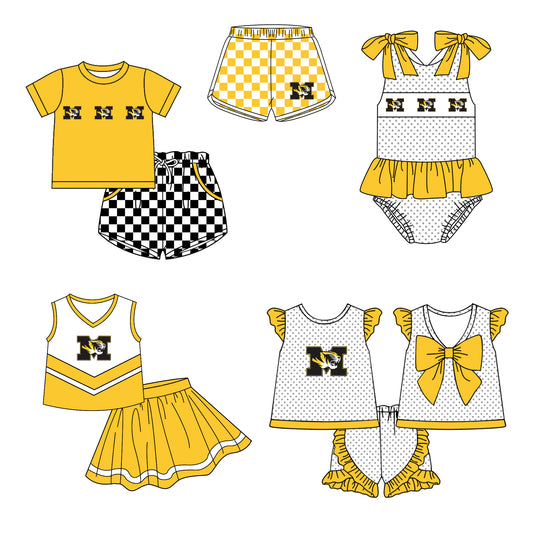 ( Moq 5 Each Style ) Baby Boys Girls Toddler Tigers Plaid Sibling Shorts Sets Team Clothing