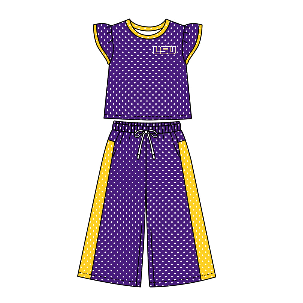 ( Moq 5 ) Baby Girls Kids Short Sleeves Shirt Pants Team Set Clothes