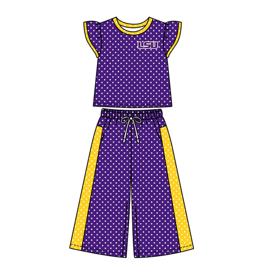 ( Moq 5 ) Baby Girls Kids Short Sleeves Shirt Pants Team Set Clothes