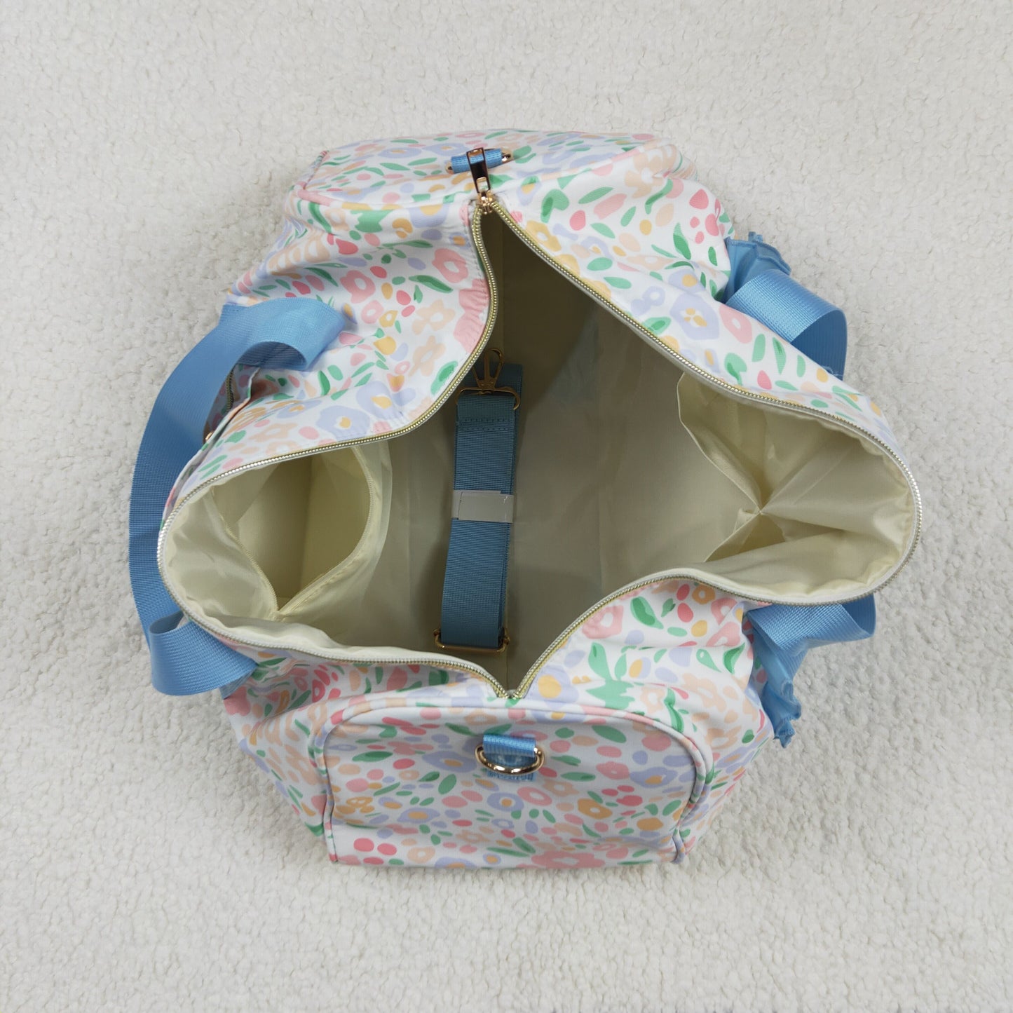 Baby Girl Kids Adult Flower Blue Ruffle Travel Package Gym Bags RTS