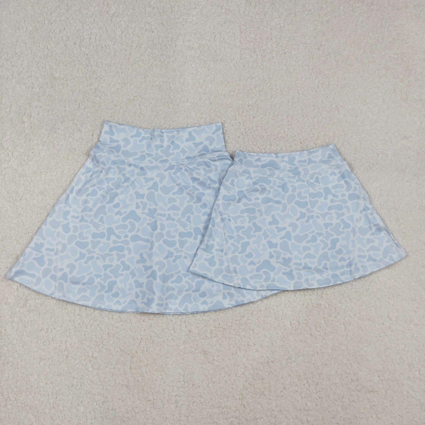 Sibling Kids Girls Adult Women Light Grey Camo Ducks Dogs Skorts Yoga Acitve Bottom Mom and Me Clothes  RTS