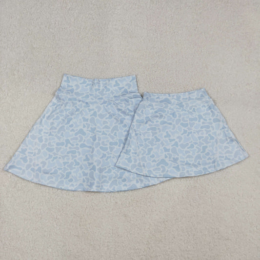 Sibling Kids Girls Adult Women Light Grey Camo Ducks Dogs Skorts Yoga Acitve Bottom Mom and Me Clothes  RTS