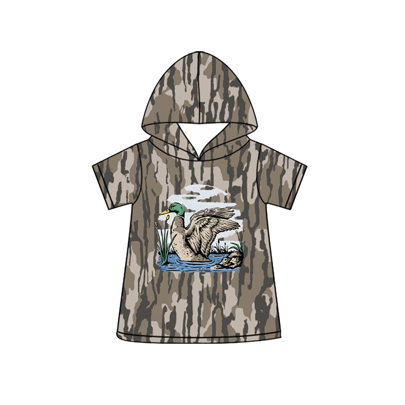 ( Moq 5 ) Preorder Baby Boys Toddler Short Sleeves Duck Hoodie Camo Shirt Tops