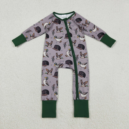 Baby Boys Long Sleeves Ducks Hats Hunting Zipper Sleeper Romper RTS