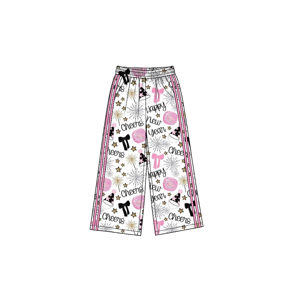 ( Moq 5 ) Baby Girls Kids Yoga Active Pants Bottoms Happy New Year Clothes