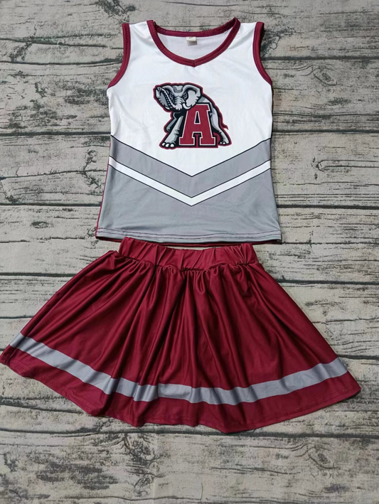 Baby Girl Sleeveless Elephant Tops Team Shorts Skirt Outfit Clothes Set