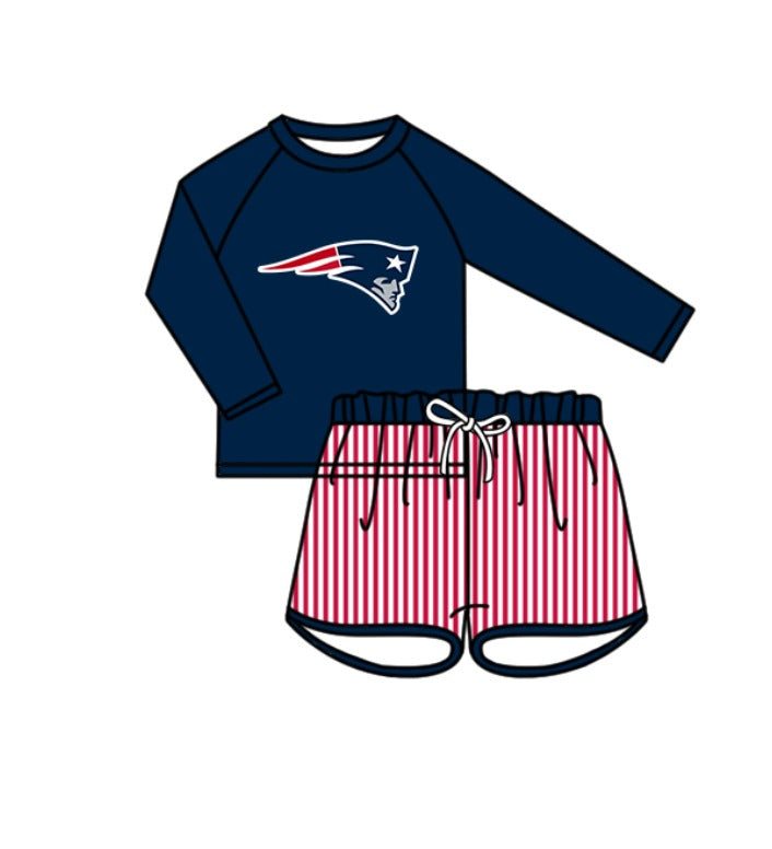 ( Moq 5 Each Style ) Baby Boys Girls Kids Team Sibling Navy Jumpsuits Sets Swimsuits Clothes