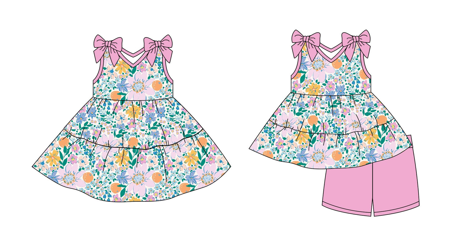 Baby Girl Straps Bows Flower Summer Sibling Dress Set ( Moq 5 Each Style ) 2.27