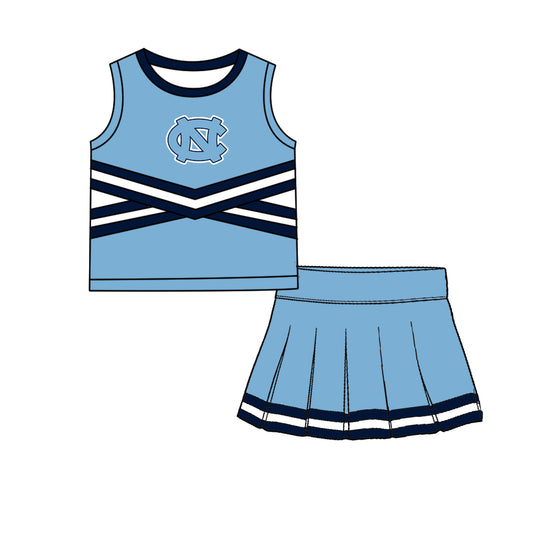 ( Moq 5 ) Baby Girls Kids Sleeveless Vest Skirt Shots Team Set Clothes