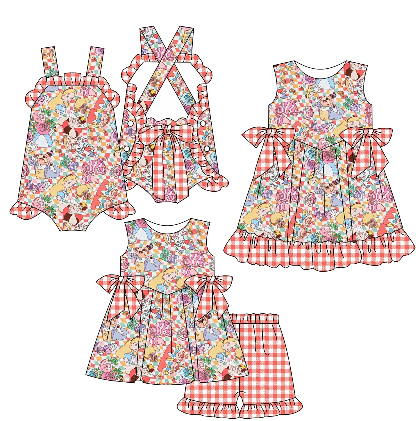 Baby Girl Princess Bows Summer Sibling Romper Dress Set ( Moq 5 Each Style ) 2.18