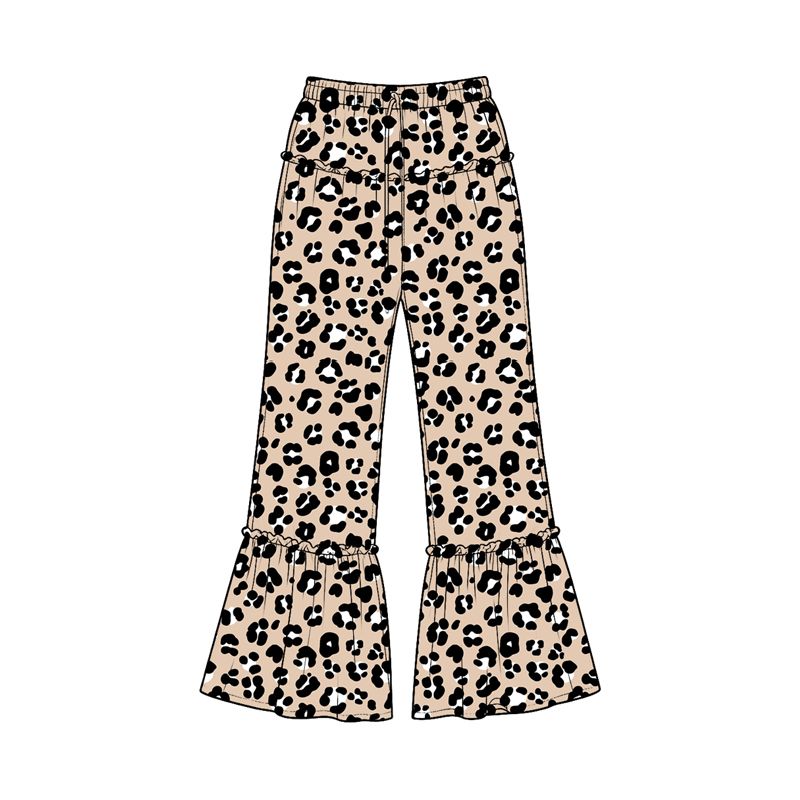 ( Moq 5 ) Baby Girls Kids Leopard Pants Bottoms Ruffle Clothes