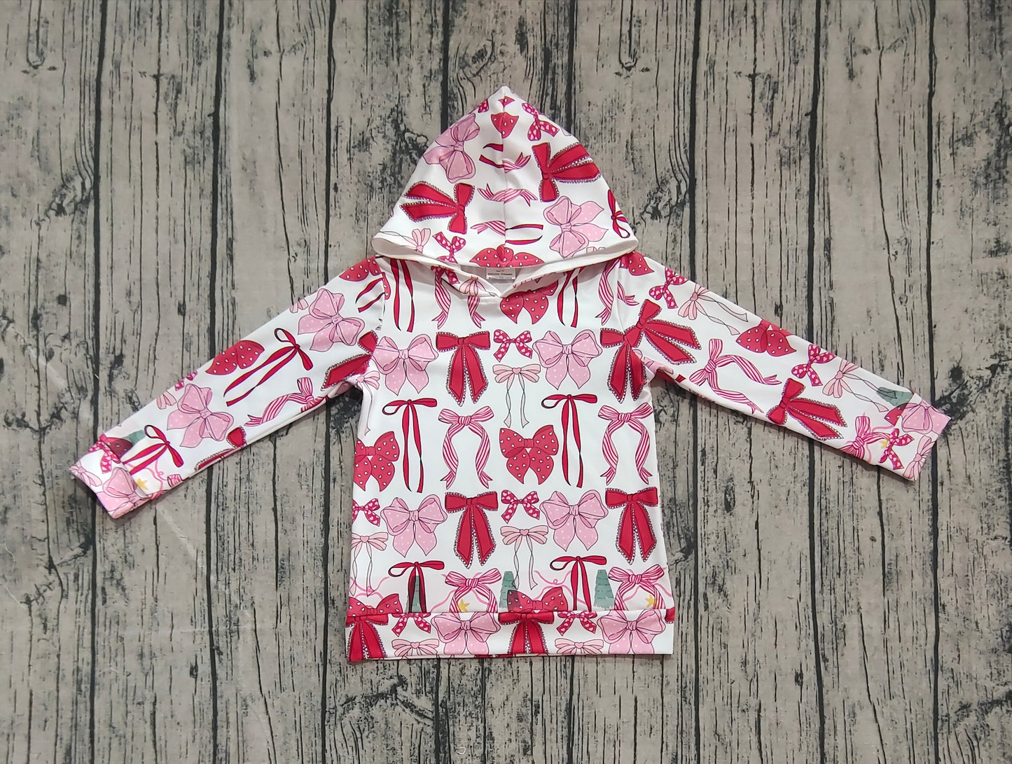 Baby Girl Long Sleeves Pink Bows Hoodie Shirt Tops RTS