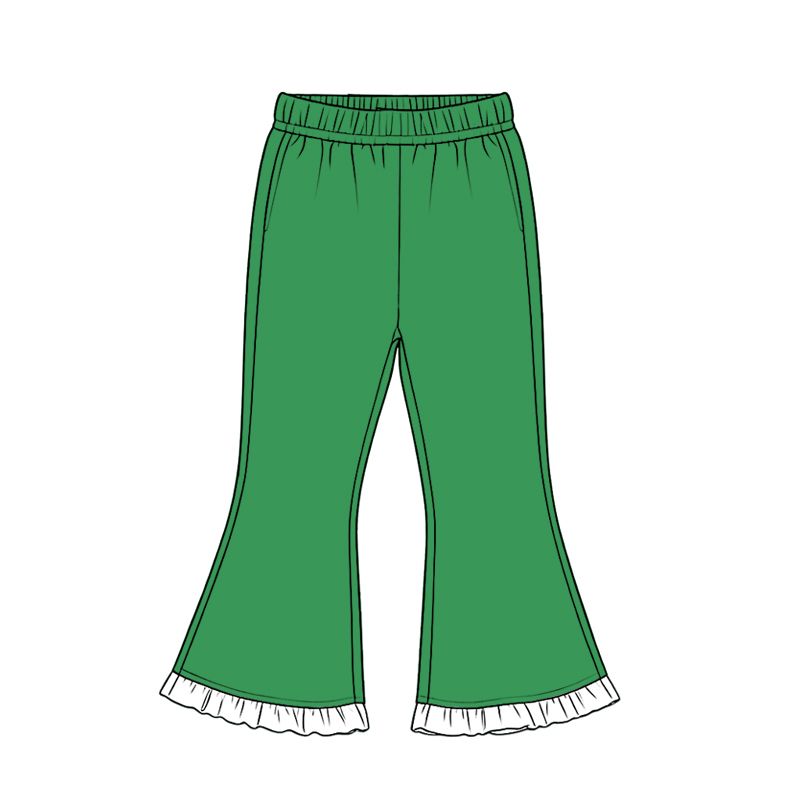 ( Moq 5 ) Baby Girls Kids Green Bell Pants Bottoms Cotton Clothes