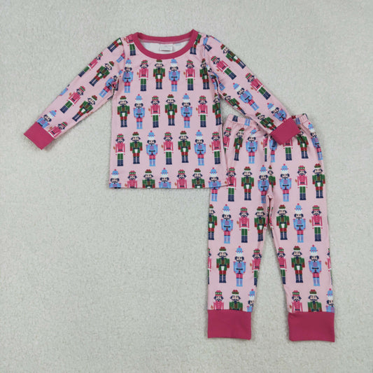 Girls Kids Long Sleeves Soldiers Shirt Pants Christmas Pajamas Set RTS