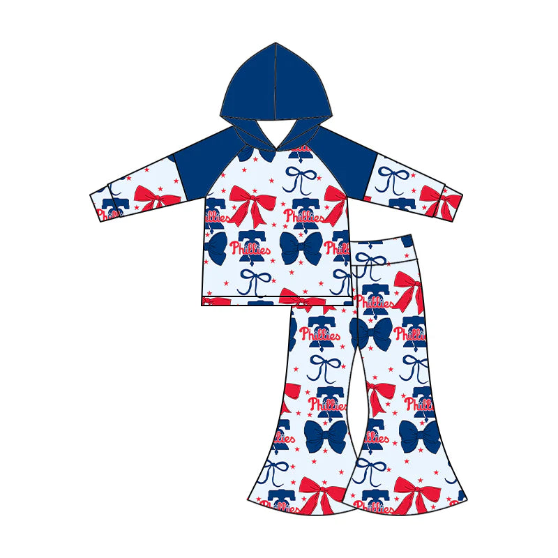 ( Moq 5 each style ) Baby Girl Toddler Team Red Blue Bows Sibling Romper Dress Set 6.16