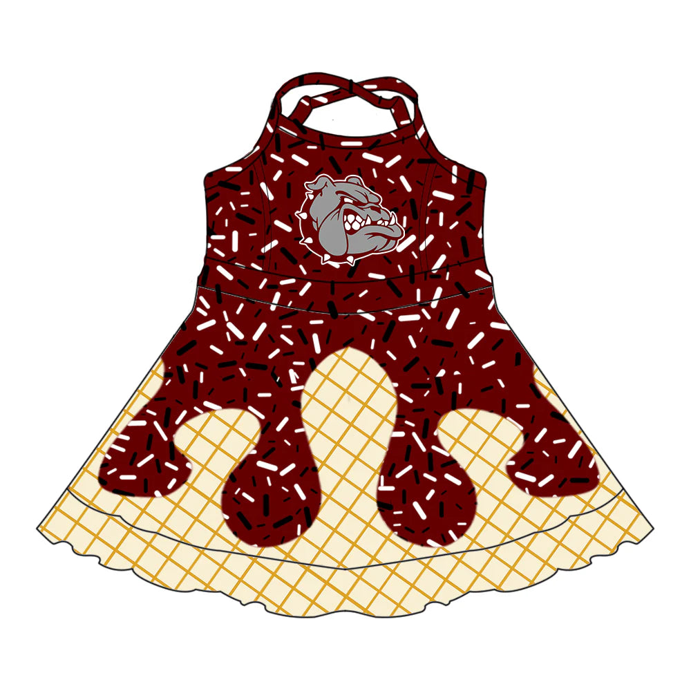 ( Moq 5 each style ) Baby Boy Girl Summer Team Sibling Dog Drip Bows Shorts Shirt Dress Set 7.25