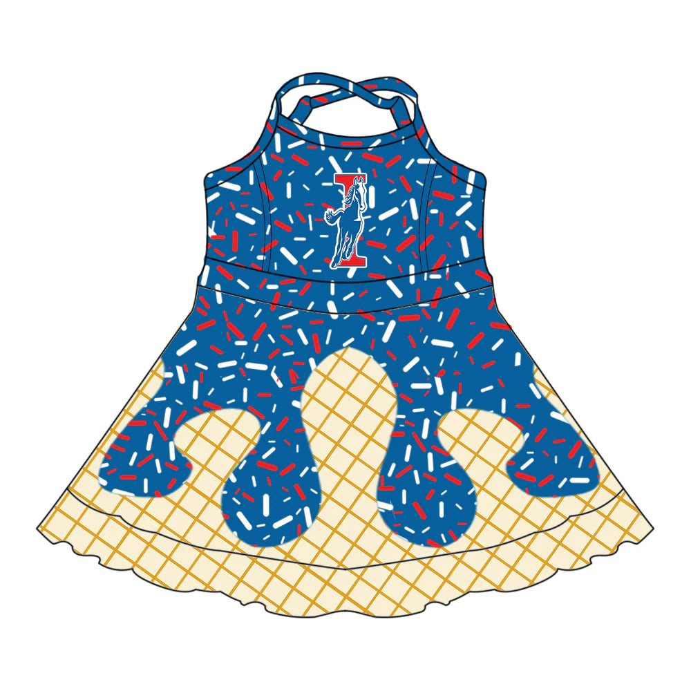 ( Moq 5 each style ) Baby Boy Girl Summer Team Sibling Horse Drip Bows Shorts Shirt Dress Set 7.26