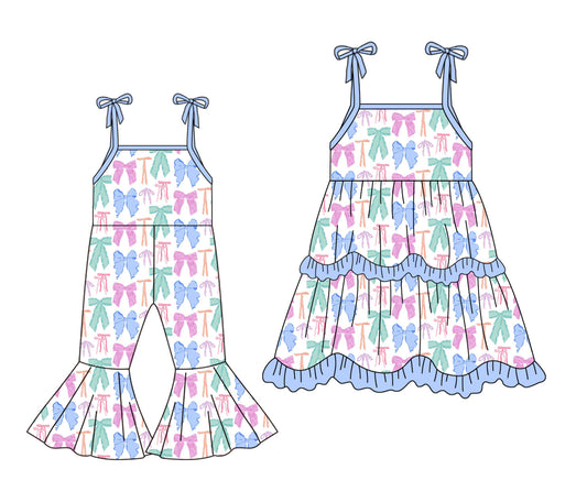 Baby Girl Colorful Bows Sibling Jumpsuit Dress ( Moq 5 Each Style ) 1.20