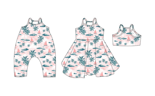 Baby Girl Straps Boats Sibling Summer Romper Dress ( Moq 5 Each Style ) 3.19