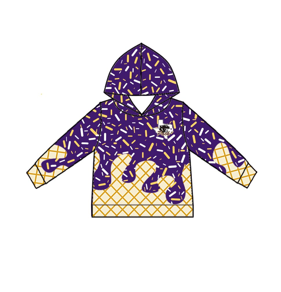 ( Moq 5 each style ) Baby Boy Girl Team Cheer Sibling Shirt Purple Drips Bows Dress Set 8.12