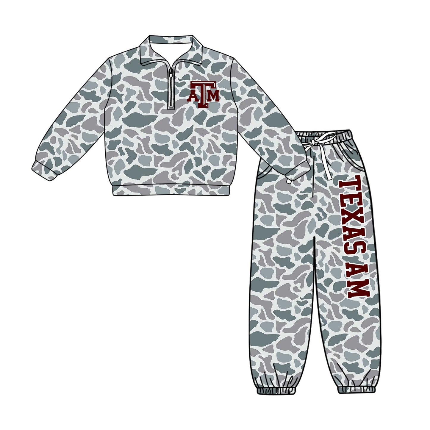 ( Moq 5 ) Baby Boys Toddler Long Sleeves Zipper Pullover Jogger Pants Team Clothes Set