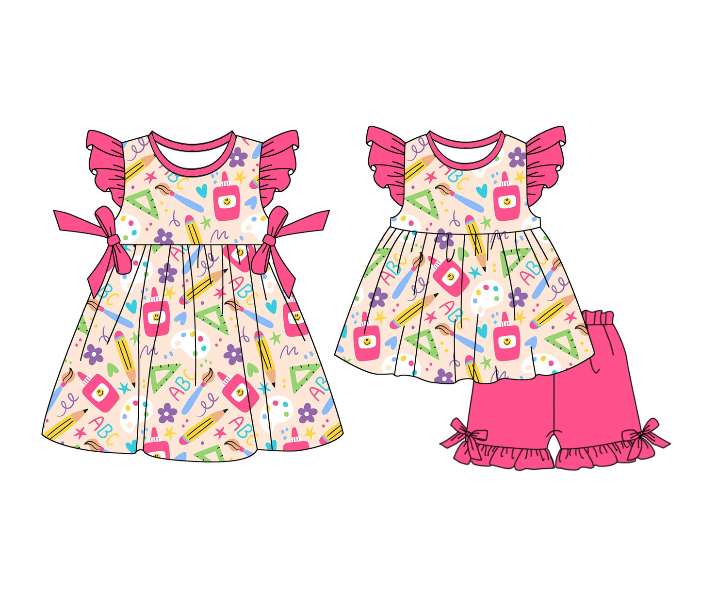 Baby Girl Back To School Sibling Dress Set ( Moq 5 Each Style ) 1.6
