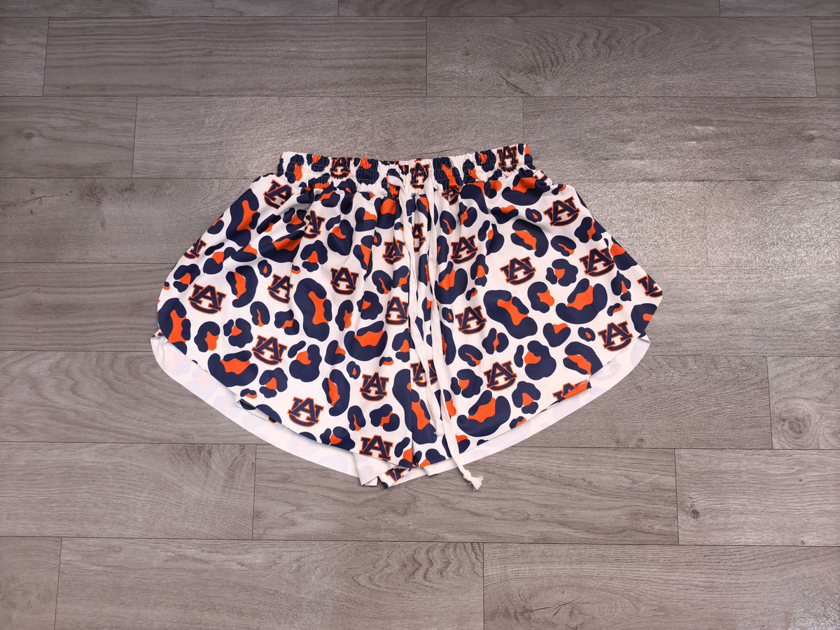 ( No moq ) Preorder Adult Women Leopard AU Team Yoga Active Ruffle Shorts Bottom