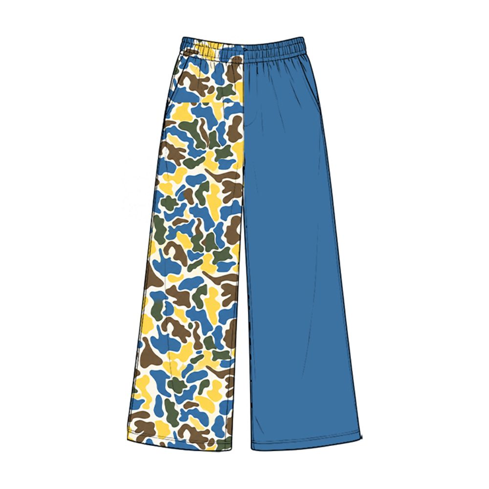 ( Moq 5 ) Baby Girls Kids Pockets Camo Pants Bottoms Blue Clothes