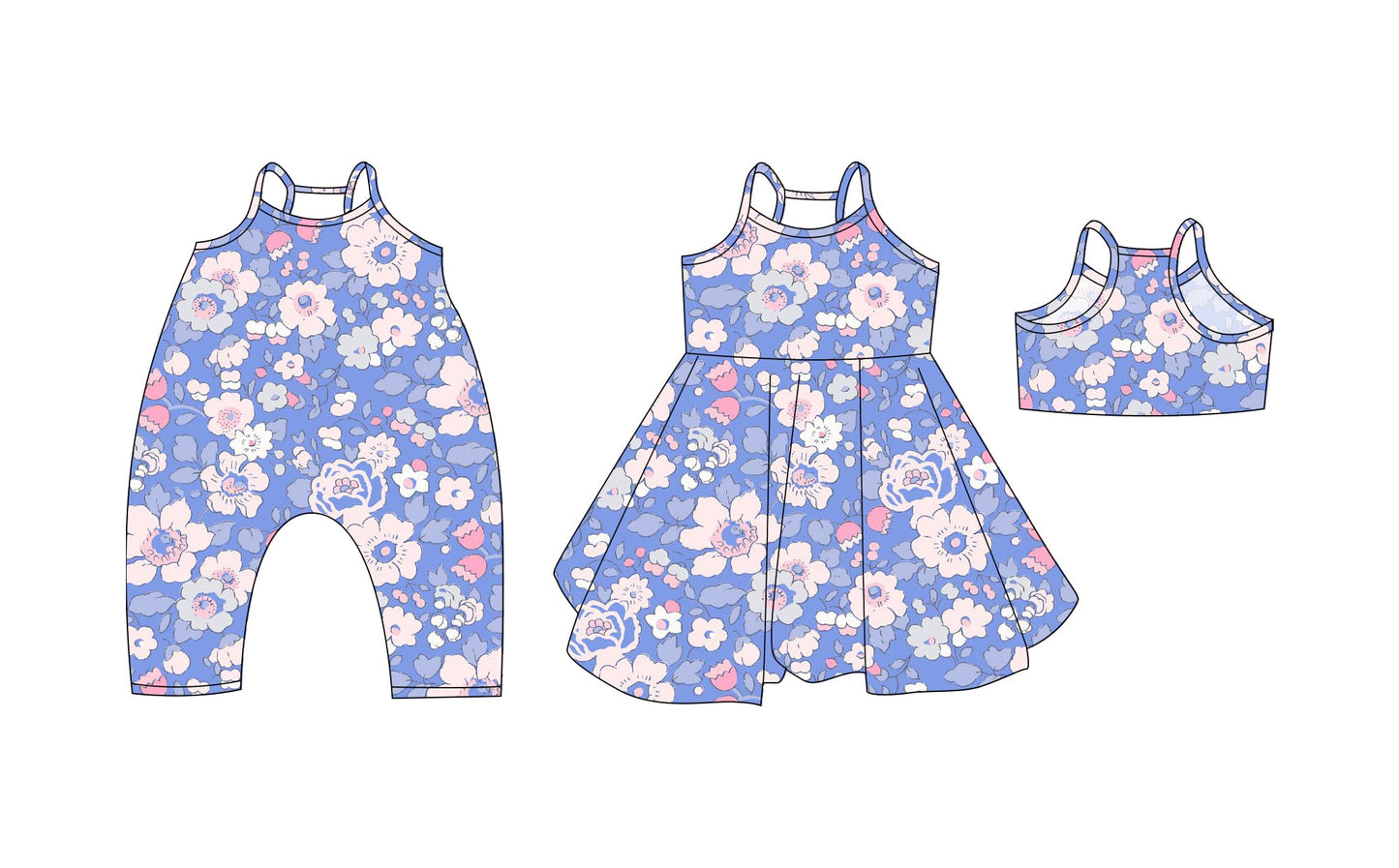 Baby Girl Straps Flower Purple Sibling Summer Romper Dress ( Moq 5 Each Style ) 3.19
