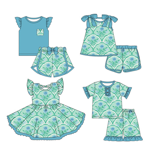 Baby Girl Short Sleeves Flower Sibling Romper Dress Set ( Moq 5 Each Style ) 3.12