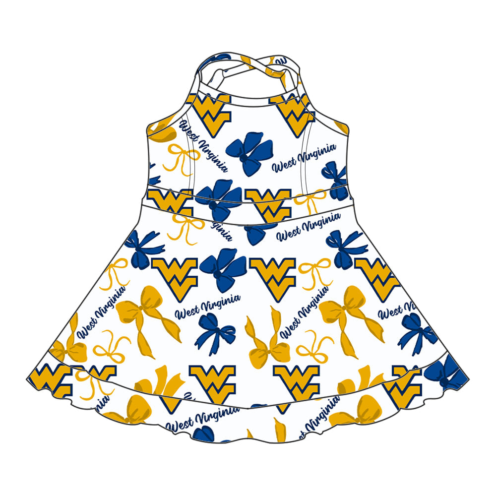 ( Moq 5 each style ) Baby Girl Team WV Bows Sibling Dress Set 5.23