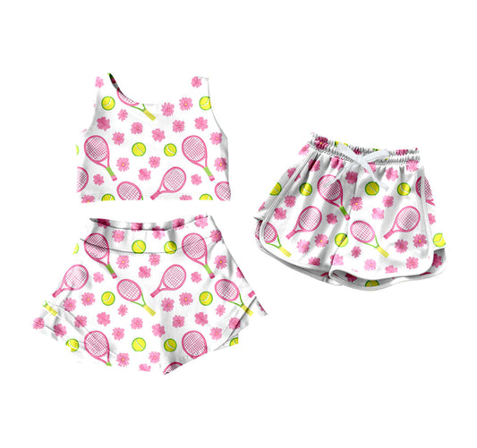 ( Moq 5 Each Style ) Baby Girl Sleeveless Flower Ball Sibling Shorts Set 4.16
