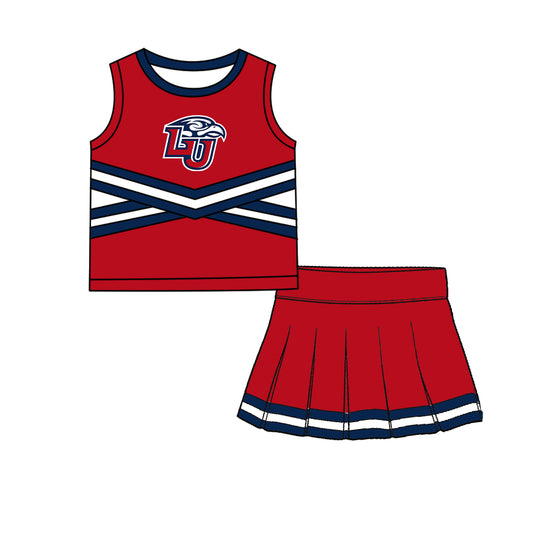 ( Moq 5 ) Baby Girls Kids Sleeveless Vest Skirt Shots Team Set Clothes