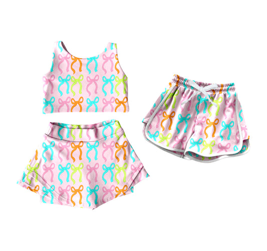 ( Moq 5 Each Style ) Baby Girl Sleeveless Bows Sibling Shorts Set 4.17