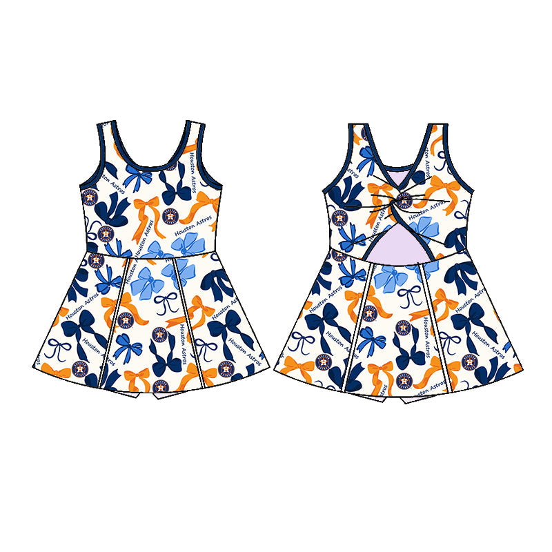 ( Moq 5 each style ) Baby Girl Team H Bows Sibling Dress Set 5.17