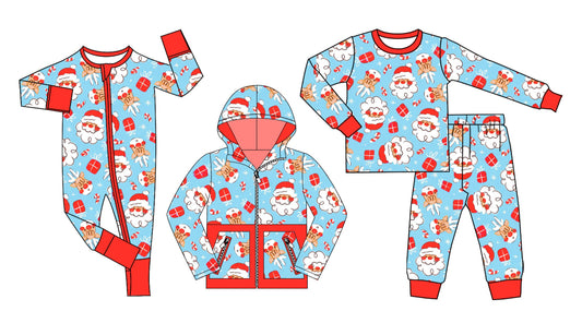 ( Moq 5 Each Style ) Baby Boy Toddler Christmas Deer Santa Sibling Romper Shirt Set
