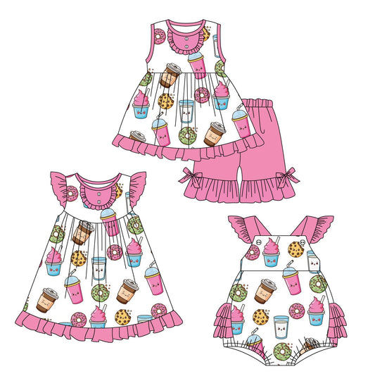 Baby Girl Sleeveless Cookies Sibling Romper Dress Set ( Moq 5 Each Style ) 1.24