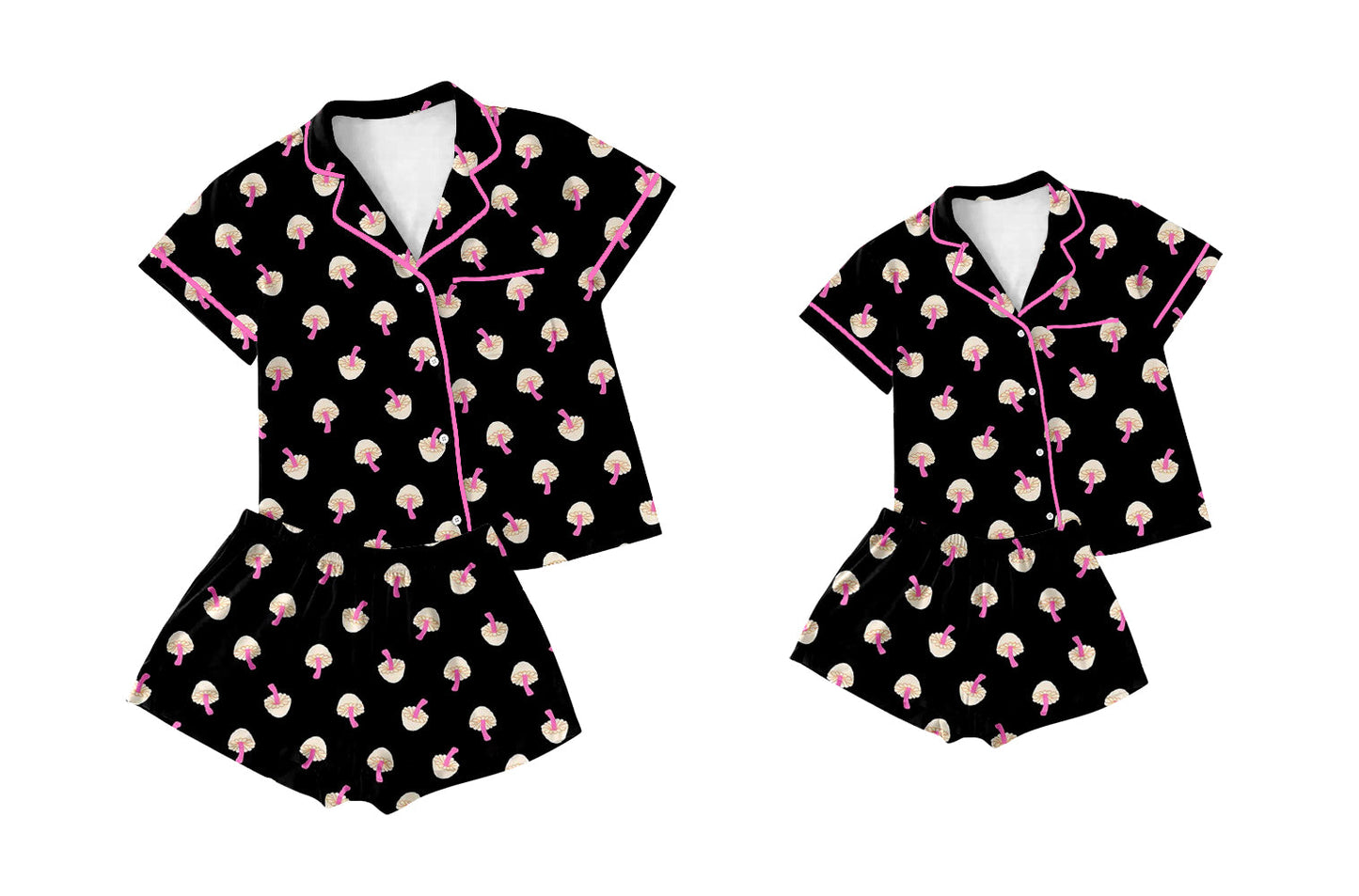 Baby Girl Adult Women Mushrooms Sibling Pajamas Set ( Moq 5 Each Style ) 1.9