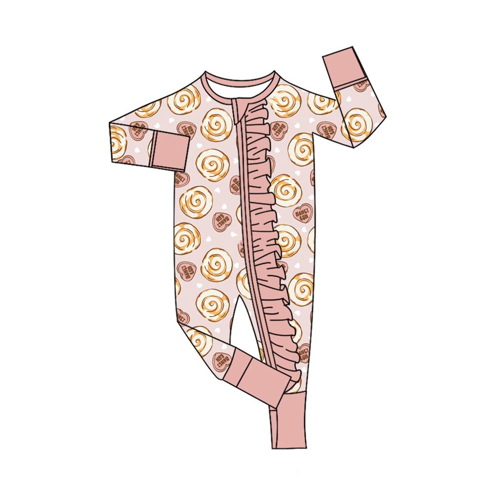 ( Moq 5 ) Preorder Baby Girls Long Sleeves Hearts Zipper Sleeper Romper Valentine Clothes