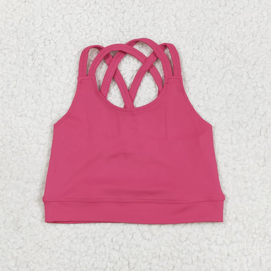 Baby Girl Hot Pink Straps Yoga Activewear Sports Vest Tops RTS