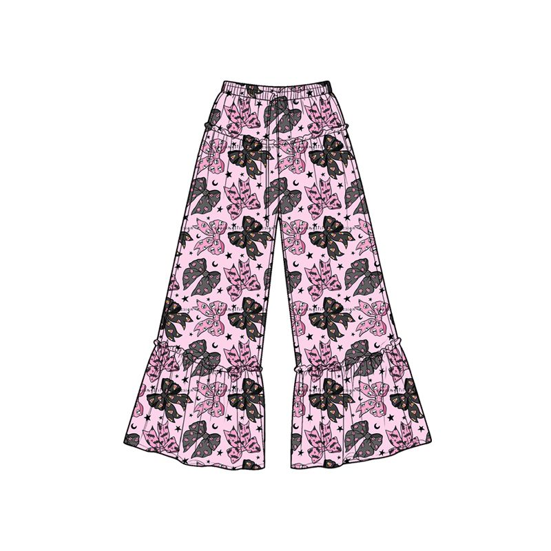 ( Moq 5 ) Baby Girls Kids Bows Ruffle Pants Bottoms Halloween Clothes