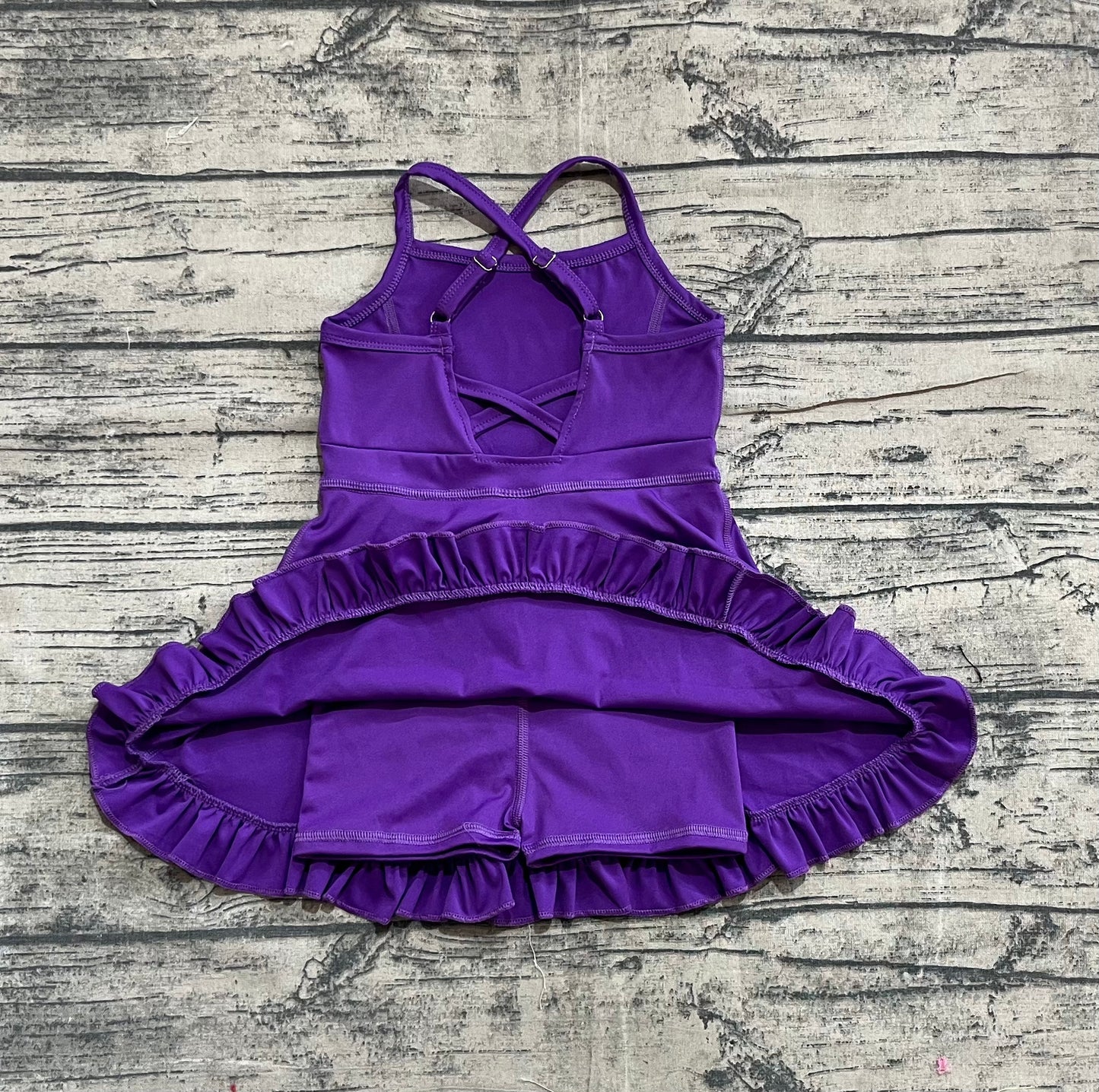 Baby Girl Purple Sleeveless Yoga Active Knee Length Dress RTS