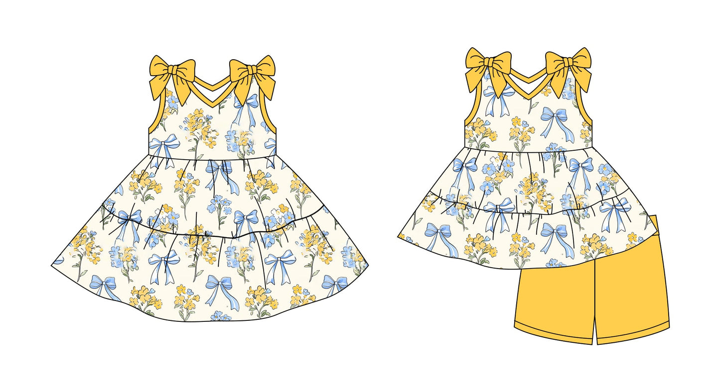 Baby Girl Straps Bows Flower Sibling Dress Set ( Moq 5 Each Style ) 2.28