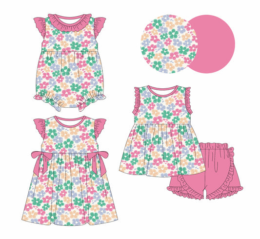 Baby Girl Flower Sibling Romper Dress Set ( Moq 5 Each Style ) 1.10