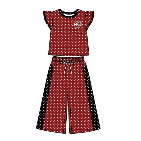 ( Moq 5 ) Baby Girls Kids Short Sleeves Shirt Pants Team Set Clothes